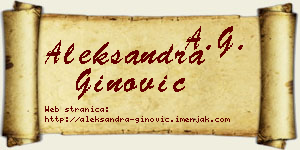 Aleksandra Ginović vizit kartica